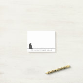 Furry Black Cat Personalizeノート ポストイット (デスク上)