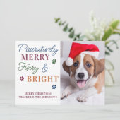 Furry & Bright パーソナライズされた Petカラフル Dog写真 シーズンカード (スタンド正面)