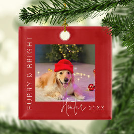 Furry & Bright | ペットの写真のクリスマスツリー メタルオーナメント