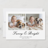 Furry & Bright Classic Family Christmas Card シーズンカード (正面)