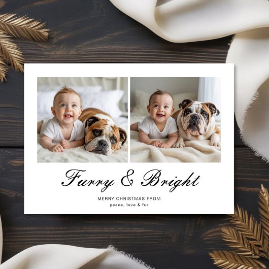 Furry & Bright Classic Family Christmas Card シーズンカード