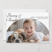 Furry & Bright Colorful Family Holiday Card シーズンカード (正面)