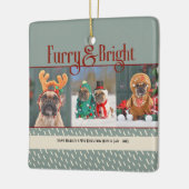 Furry & Bright Dog Christmas Photo Holiday セラミックオーナメント (左)