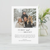 Furry & Bright Family モダン Dog写真クリスマス シーズンカード (スタンド正面)