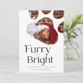 Furry&Bright Petフォトフレームおもしろいホリデーカード 招待状 (スタンド正面)
