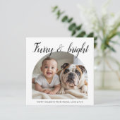 Furry & Bright Traditional cute Christmas Card シーズンカード (スタンド正面)