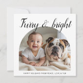 Furry & Bright Traditional cute Christmas Card シーズンカード (正面)