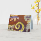 Furry Catsノートカフレンドリーード カード (黄色い花)