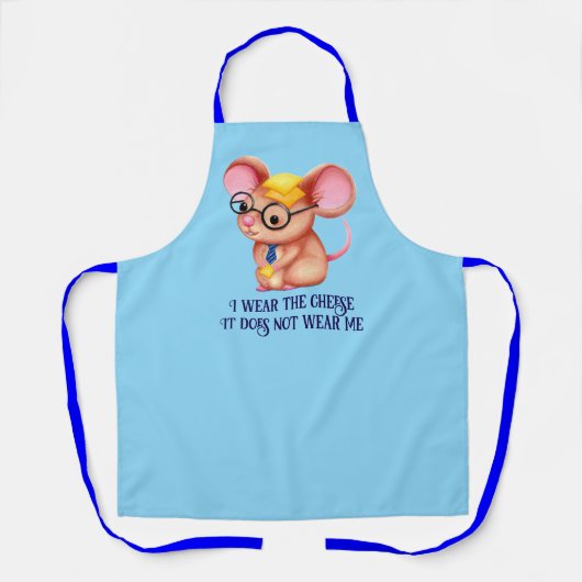 Furry Cheese Man Business Mouse Tie Glasses Nerdy エプロン (正面)