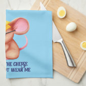 Furry Cheese Man Business Mouse Tie Glasses Nerdy キッチンタオル (四つ折り)