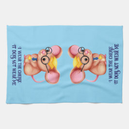 Furry Cheese Man Business Mouse Tie Glasses Nerdy キッチンタオル