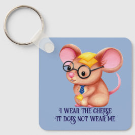 Furry Cheese Man Business Mouse Tie Glasses Nerdy キーホルダー