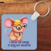 Furry Cheese Man Business Mouse Tie Glasses Nerdy キーホルダー (裏面)