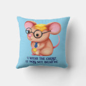 Furry Cheese Man Business Mouse Tie Glasses Nerdy クッション (裏面)