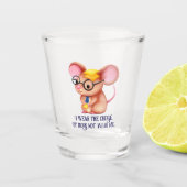 Furry Cheese Man Business Mouse Tie Glasses Nerdy ショットグラス (正面)