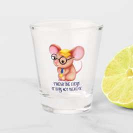 Furry Cheese Man Business Mouse Tie Glasses Nerdy ショットグラス