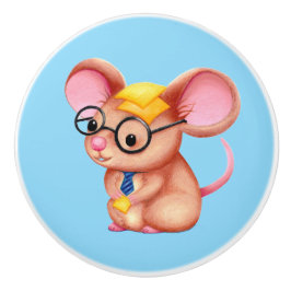 Furry Cheese Man Business Mouse Tie Glasses Nerdy セラミックノブ