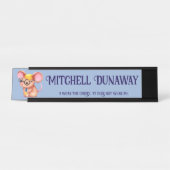 Furry Cheese Man Business Mouse Tie Glasses Nerdy デスクネームプレート (正面)