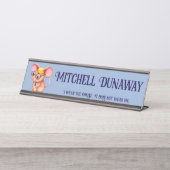 Furry Cheese Man Business Mouse Tie Glasses Nerdy デスクネームプレート (正面)