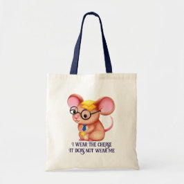 Furry Cheese Man Business Mouse Tie Glasses Nerdy トートバッグ