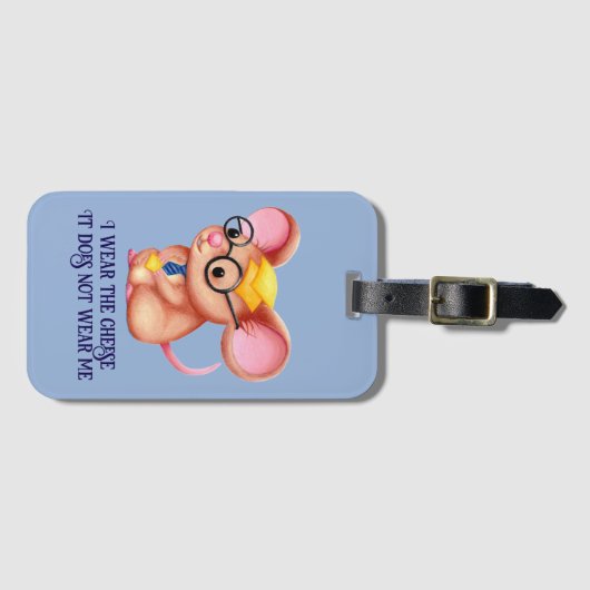 Furry Cheese Man Business Mouse Tie Glasses Nerdy ラゲッジタグ (正面横)