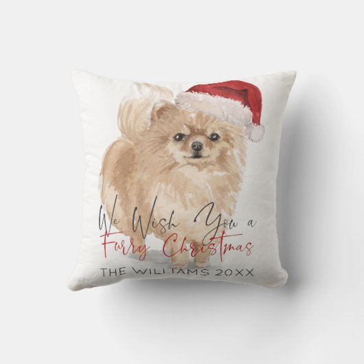 FURRY CHRISTMAS Santa Dog Monogram クッション (裏面)