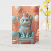 Furry Feline Birthday Bash カード (黄色い花)