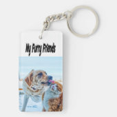Furry Friendsの猫と犬の写真 キーホルダー (裏面)