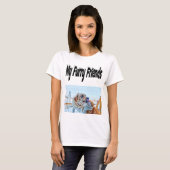 Furry Friendsの猫と犬の写真 Tシャツ (正面フル)