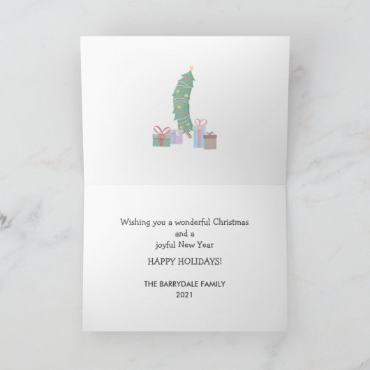 Furry friends editable Christmas card シーズンカード (内部)