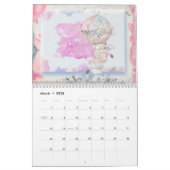 Furry Friends Watercolor Rabbit Calendar カレンダー (3月 2026)