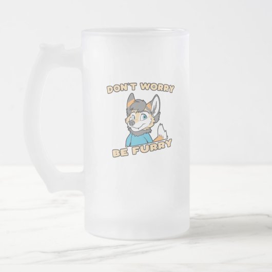 Furry Furry Fandom Fursuetギフトを心配するな フロストグラスビールジョッキ (左)
