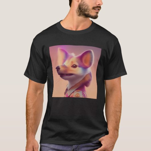 Furry Fuzzy Sneaky Squirrel Ferret Animal Peach Go Tシャツ (正面)