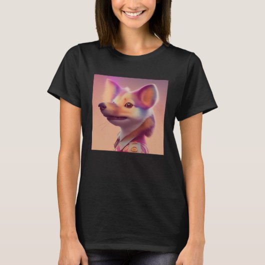 Furry Fuzzy Sneaky Squirrel Ferret Animal Peach Go Tシャツ (正面)