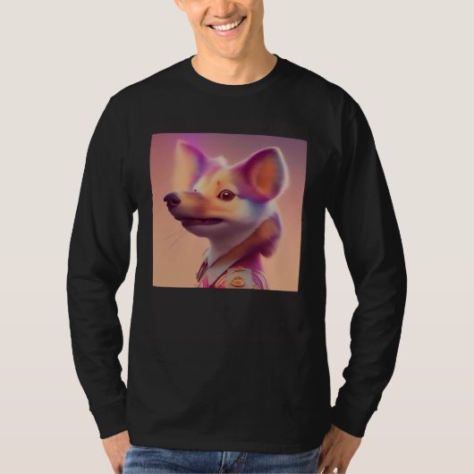Furry Fuzzy Sneaky Squirrel Ferret Animal Peach Go Tシャツ (正面)