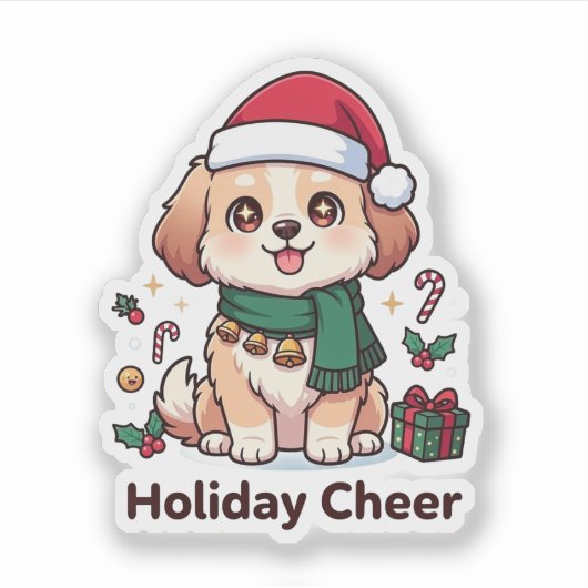  Furry Holiday Cheer Custom-Cut Vinyl Sticker シール (正面)