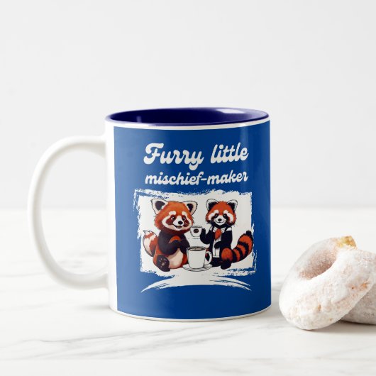 Furry little mischief maker Red Panda & Coffee ツートーンマグカップ (ドーナツ)