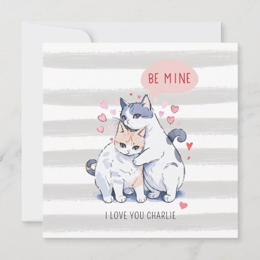 Furry Love Cat Coule Be Mine Valentine's Day シーズンカード (正面)