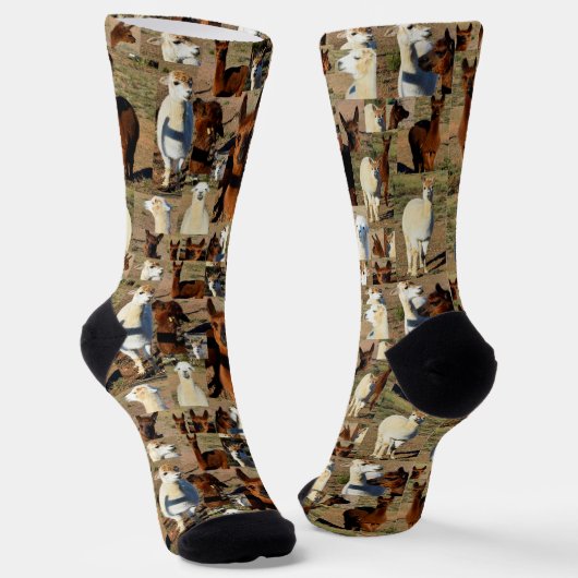 「Furry Moments: An Alpaca Photo Collage」 ソックス (傾斜あり)