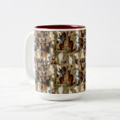 「Furry Moments: An Alpaca Photo Collage」 ツートーンマグカップ (正面左)