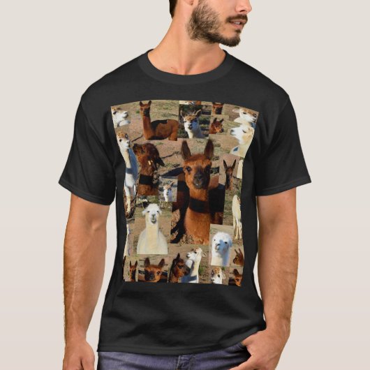 「Furry Moments: An Alpaca Photo Collage」 Tシャツ (正面)