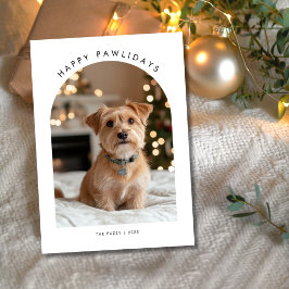 Furry Photo Funny Pawlidays Dog Pet Christmas シーズンカード