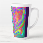 Furry Rainbow Colored Flower  カフェラテマグ (右)