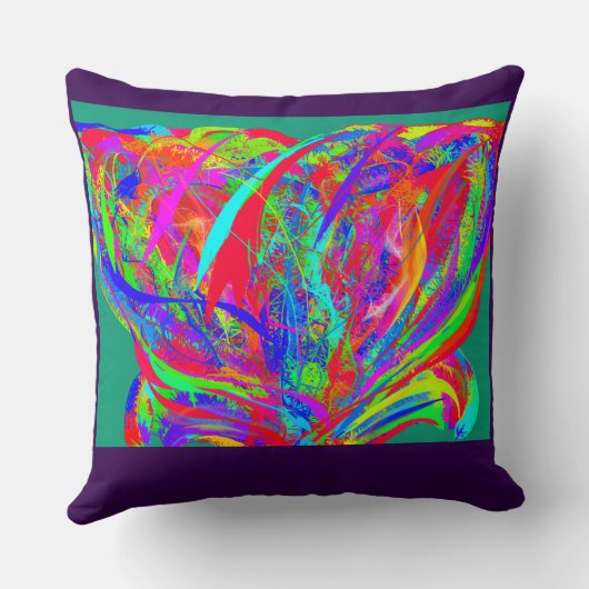 Furry Rainbow Colored Flower クッション (裏面)