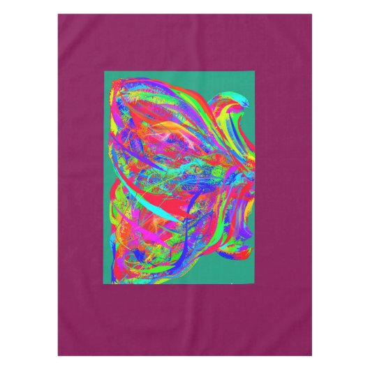 Furry Rainbow Colored Flower テーブルクロス (正面)