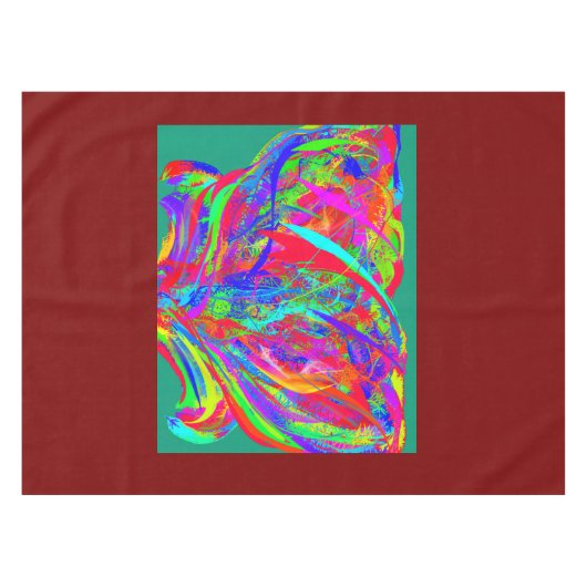 Furry Rainbow Colored Flower テーブルクロス (正面(横))