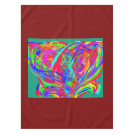 Furry Rainbow Colored Flower テーブルクロス