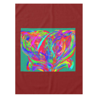 Furry Rainbow Colored Flower テーブルクロス