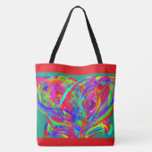 Furry Rainbow Colored Flower トートバッグ (裏面)