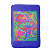 Furry Rainbow Colored Flower バスマット (正面縦)